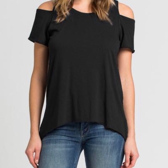 LA made Tops - LA Made Black Jana Cold Shoulder Tee